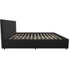 imageNovogratz Kelly Upholstered Bed with Underbed Storage Drawers and Clean Lined Headboard Queen Dark Gray LinenDark Gray Linen