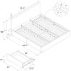imageNovogratz Kelly Upholstered Bed with Underbed Storage Drawers and Clean Lined Headboard Queen Dark Gray LinenDark Gray Linen