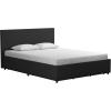 imageNovogratz Kelly Upholstered Bed with Underbed Storage Drawers and Clean Lined Headboard Queen Dark Gray LinenDark Gray Linen