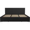 imageNovogratz Kelly Upholstered Bed with Underbed Storage Drawers and Clean Lined Headboard Queen Dark Gray LinenDark Gray Linen