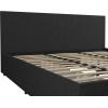 imageNovogratz Kelly Upholstered Bed with Underbed Storage Drawers and Clean Lined Headboard Queen Dark Gray LinenDark Gray Linen