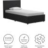 imageNovogratz Kelly Upholstered Bed with Underbed Storage Drawers and Clean Lined Headboard Queen Dark Gray LinenDark Gray Linen