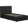 imageNovogratz Kelly Upholstered Bed with Underbed Storage Drawers and Clean Lined Headboard Queen Dark Gray LinenDark Gray Linen