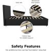 imageNovogratz Kelly Upholstered Bed with Underbed Storage Drawers and Clean Lined Headboard Queen Dark Gray LinenDark Gray Linen
