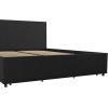 imageNovogratz Kelly Upholstered Bed with Underbed Storage Drawers and Clean Lined Headboard Queen Dark Gray LinenDark Gray Linen