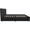 imageNovogratz Kelly Upholstered Bed with Underbed Storage Drawers and Clean Lined Headboard Queen Dark Gray LinenDark Gray Linen