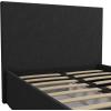 imageNovogratz Kelly Upholstered Bed with Underbed Storage Drawers and Clean Lined Headboard Queen Dark Gray LinenDark Gray Linen