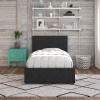 imageNovogratz Kelly Upholstered Bed with Underbed Storage Drawers and Clean Lined Headboard Queen Dark Gray LinenDark Gray Linen