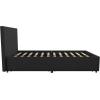 imageNovogratz Kelly Upholstered Bed with Underbed Storage Drawers and Clean Lined Headboard Queen Dark Gray LinenDark Gray Linen