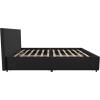 imageNovogratz Kelly Upholstered Bed with Underbed Storage Drawers and Clean Lined Headboard Queen Dark Gray LinenDark Gray Linen