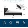 imageNovogratz Kelly Upholstered Bed with Underbed Storage Drawers and Clean Lined Headboard Queen Dark Gray LinenDark Gray Linen