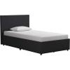 imageNovogratz Kelly Upholstered Bed with Underbed Storage Drawers and Clean Lined Headboard Queen Dark Gray LinenDark Gray Linen