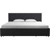 imageNovogratz Kelly Upholstered Bed with Underbed Storage Drawers and Clean Lined Headboard Queen Dark Gray LinenDark Gray Linen