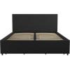 imageNovogratz Kelly Upholstered Bed with Underbed Storage Drawers and Clean Lined Headboard Queen Dark Gray LinenDark Gray Linen