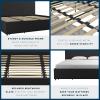 imageNovogratz Kelly Upholstered Bed with Underbed Storage Drawers and Clean Lined Headboard Queen Dark Gray LinenDark Gray Linen