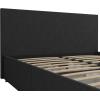 imageNovogratz Kelly Upholstered Bed with Underbed Storage Drawers and Clean Lined Headboard Queen Dark Gray LinenDark Gray Linen