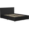 imageNovogratz Kelly Upholstered Bed with Underbed Storage Drawers and Clean Lined Headboard Queen Dark Gray LinenDark Gray Linen