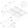 imageNovogratz Kelly Upholstered Bed with Underbed Storage Drawers and Clean Lined Headboard Queen Dark Gray LinenDark Gray Linen