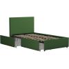 imageNovogratz Kelly Upholstered Bed with Underbed Storage Drawers and Clean Lined Headboard Queen Dark Gray LinenGreen Linen