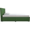 imageNovogratz Kelly Upholstered Bed with Underbed Storage Drawers and Clean Lined Headboard Queen Dark Gray LinenGreen Linen