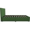 imageNovogratz Kelly Upholstered Bed with Underbed Storage Drawers and Clean Lined Headboard Queen Dark Gray LinenGreen Linen