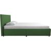 imageNovogratz Kelly Upholstered Bed with Underbed Storage Drawers and Clean Lined Headboard Queen Dark Gray LinenGreen Linen