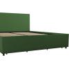 imageNovogratz Kelly Upholstered Bed with Underbed Storage Drawers and Clean Lined Headboard Queen Dark Gray LinenGreen Linen