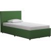 imageNovogratz Kelly Upholstered Bed with Underbed Storage Drawers and Clean Lined Headboard Queen Dark Gray LinenGreen Linen