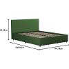 imageNovogratz Kelly Upholstered Bed with Underbed Storage Drawers and Clean Lined Headboard Queen Dark Gray LinenGreen Linen