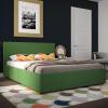 imageNovogratz Kelly Upholstered Bed with Underbed Storage Drawers and Clean Lined Headboard Queen Dark Gray LinenGreen Linen
