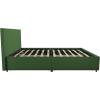 imageNovogratz Kelly Upholstered Bed with Underbed Storage Drawers and Clean Lined Headboard Queen Dark Gray LinenGreen Linen