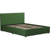 imageNovogratz Kelly Upholstered Bed with Underbed Storage Drawers and Clean Lined Headboard Queen Dark Gray LinenGreen Linen