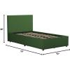 imageNovogratz Kelly Upholstered Bed with Underbed Storage Drawers and Clean Lined Headboard Queen Dark Gray LinenGreen Linen