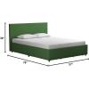 imageNovogratz Kelly Upholstered Bed with Underbed Storage Drawers and Clean Lined Headboard Queen Dark Gray LinenGreen Linen