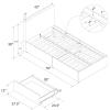 imageNovogratz Kelly Upholstered Bed with Underbed Storage Drawers and Clean Lined Headboard Queen Dark Gray LinenGreen Linen