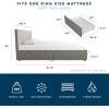 imageNovogratz Kelly Upholstered Bed with Underbed Storage Drawers and Clean Lined Headboard Queen Dark Gray LinenLight Gray