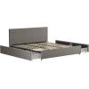 imageNovogratz Kelly Upholstered Bed with Underbed Storage Drawers and Clean Lined Headboard Queen Dark Gray LinenLight Gray