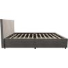 imageNovogratz Kelly Upholstered Bed with Underbed Storage Drawers and Clean Lined Headboard Queen Dark Gray LinenLight Gray