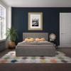 imageNovogratz Kelly Upholstered Bed with Underbed Storage Drawers and Clean Lined Headboard Queen Dark Gray LinenLight Gray