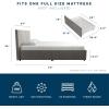 imageNovogratz Kelly Upholstered Bed with Underbed Storage Drawers and Clean Lined Headboard Queen Dark Gray LinenLight Gray
