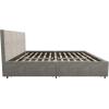 imageNovogratz Kelly Upholstered Bed with Underbed Storage Drawers and Clean Lined Headboard Queen Dark Gray LinenLight Gray