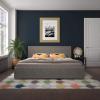 imageNovogratz Kelly Upholstered Bed with Underbed Storage Drawers and Clean Lined Headboard Queen Dark Gray LinenLight Gray