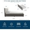 imageNovogratz Kelly Upholstered Bed with Underbed Storage Drawers and Clean Lined Headboard Queen Dark Gray LinenLight Gray Velvet