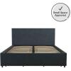 imageNovogratz Kelly Upholstered Bed with Underbed Storage Drawers and Clean Lined Headboard Queen Dark Gray LinenNavy