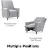 imageNovogratz Lana Pushback Living Room Accent Chair Light Gray Velvet Recliner DA2025779NLight Gray Velvet