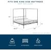 imageNovogratz Marion Canopy Bed King BlackDark Gray