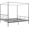 imageNovogratz Marion Canopy Bed King BlackDark Gray