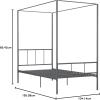 imageNovogratz Marion Canopy Bed King BlackDark Gray