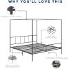 imageNovogratz Marion Canopy Bed King BlackDark Gray