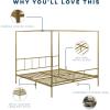 imageNovogratz Marion Canopy Bed King BlackGold